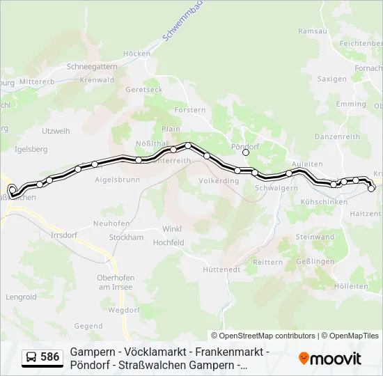 586 Bus Line Map