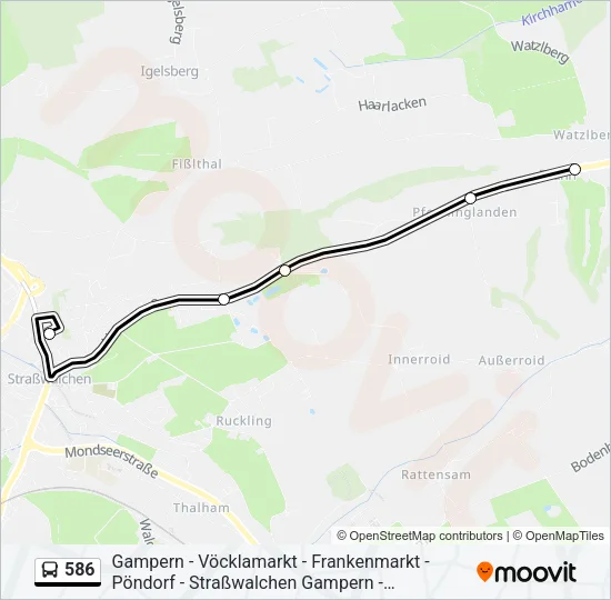 586 Bus Line Map