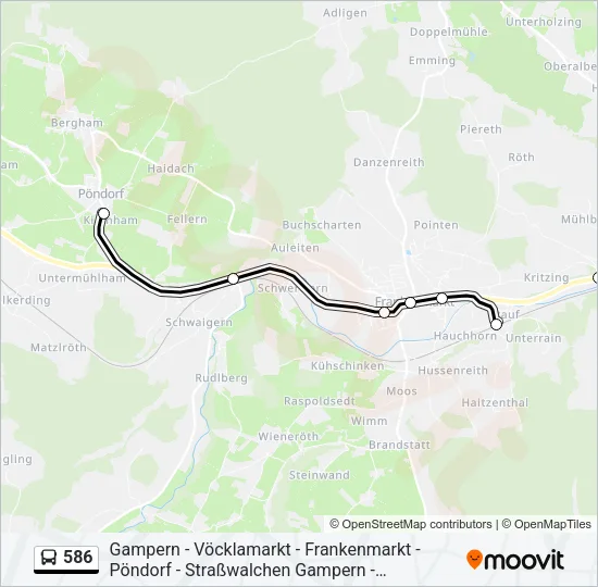 586 Bus Line Map