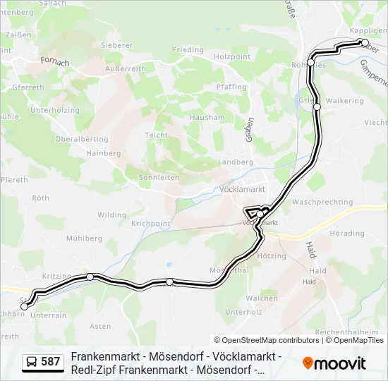 587 Bus Line Map