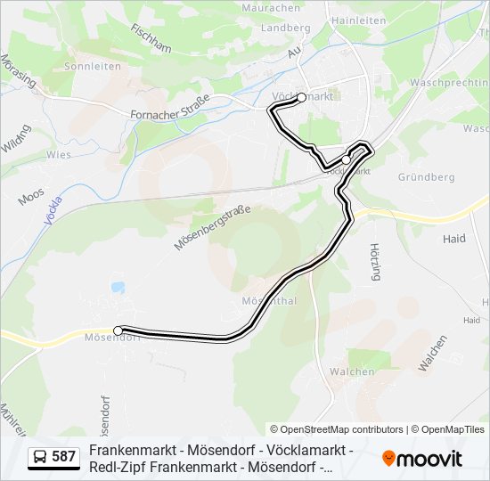 587 bus Line Map