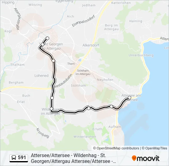 591 Bus Line Map