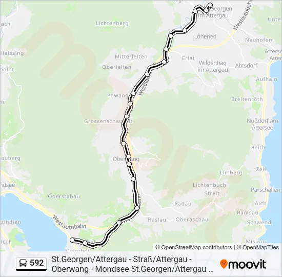 592 Bus Line Map