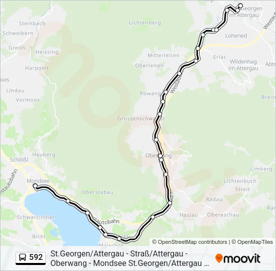 592 Bus Line Map
