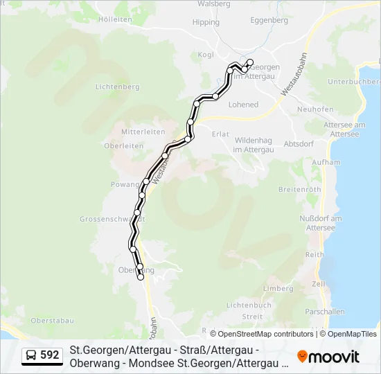 592 Bus Line Map