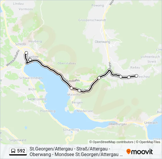 592 Bus Line Map
