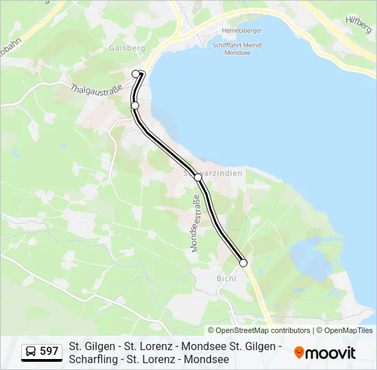 597 Bus Line Map
