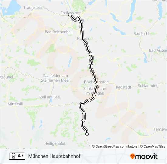 Bahnlinie A7 Karte