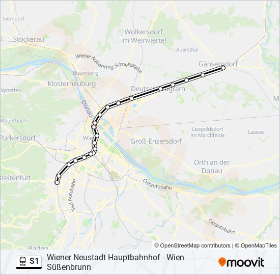 Bahnlinie S1 Karte