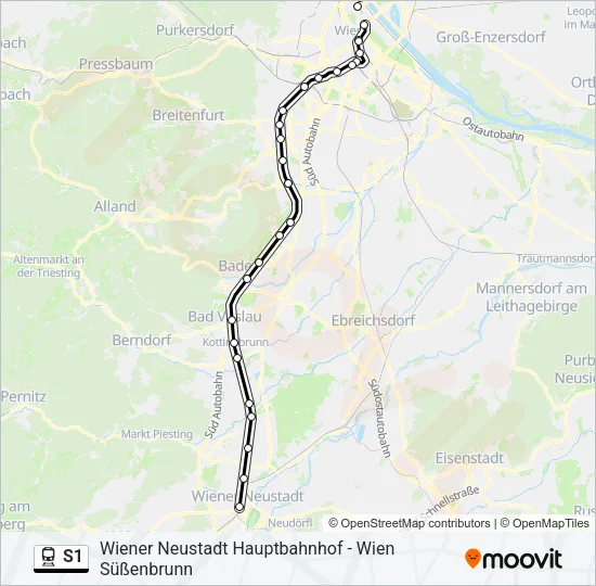 Bahnlinie S1 Karte