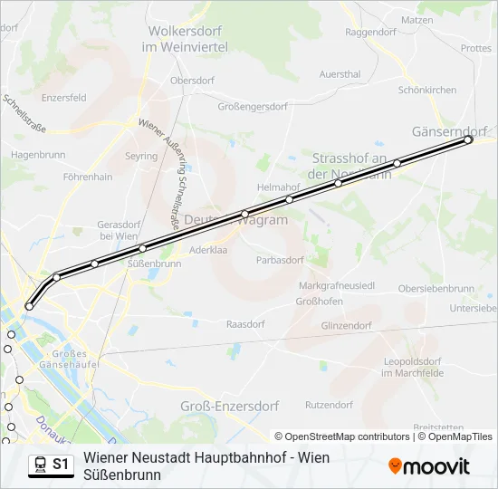 Bahnlinie S1 Karte
