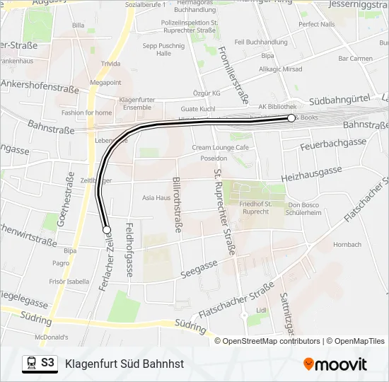 S3 Train Line Map