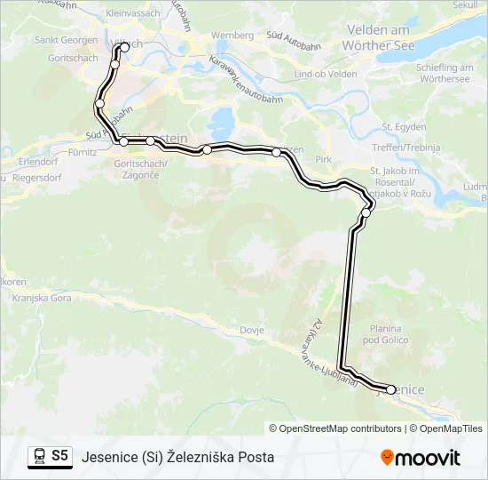 S5 Train Line Map
