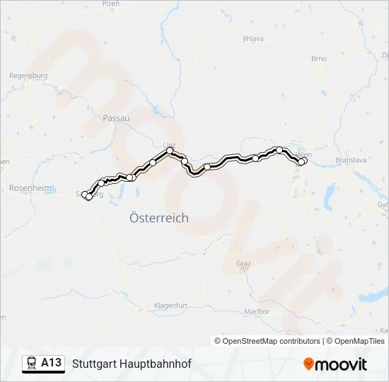 A13 Train Line Map
