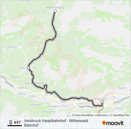 A97 Train Line Map