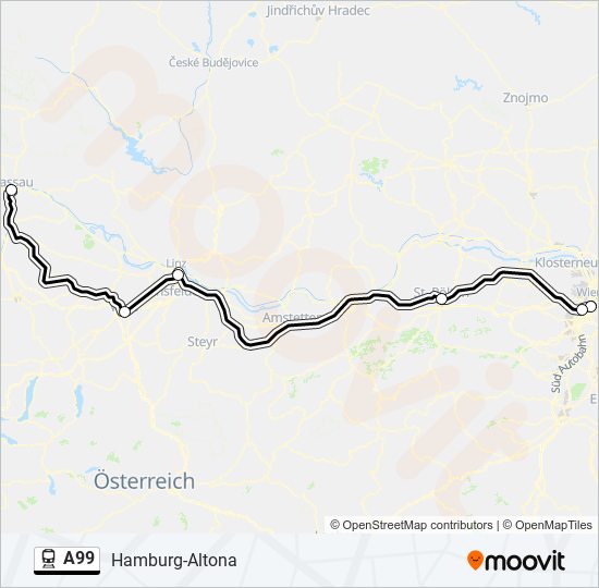 A99 train Line Map