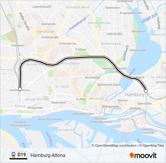 D19 train Line Map