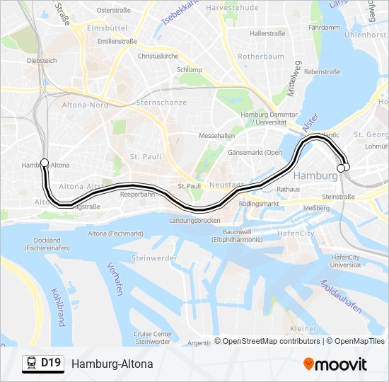 D19 train Line Map