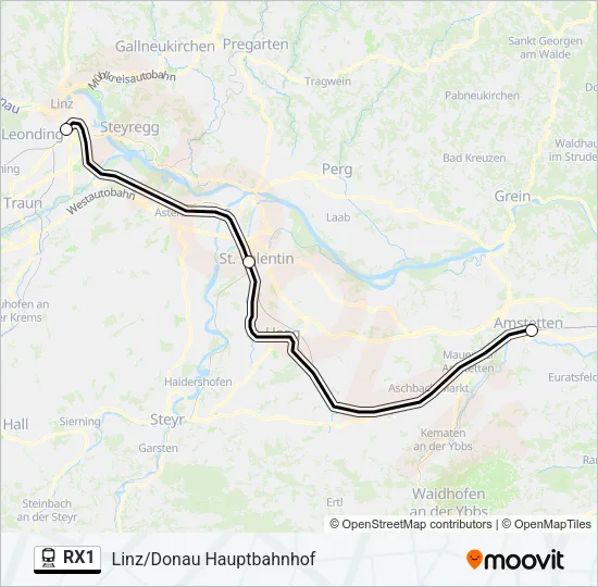 RX1 Train Line Map