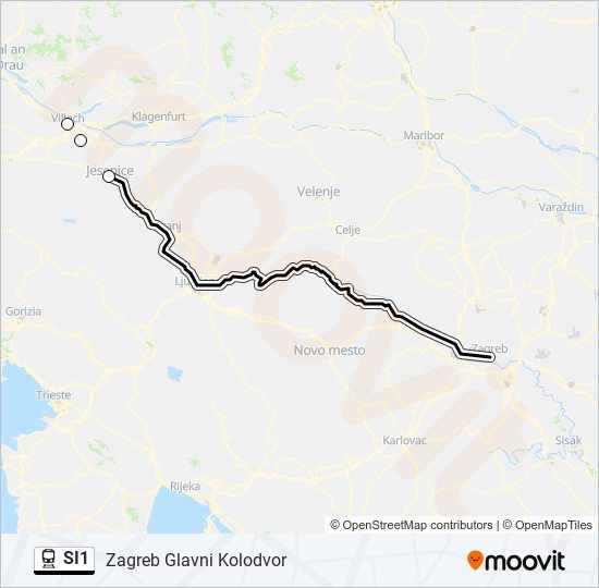 SI1 train Line Map