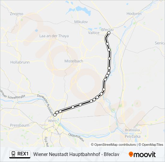 REX1 train Line Map