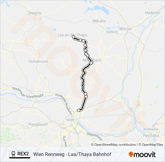 REX2 train Line Map