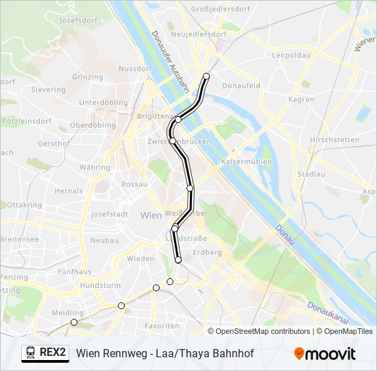 REX2 train Line Map