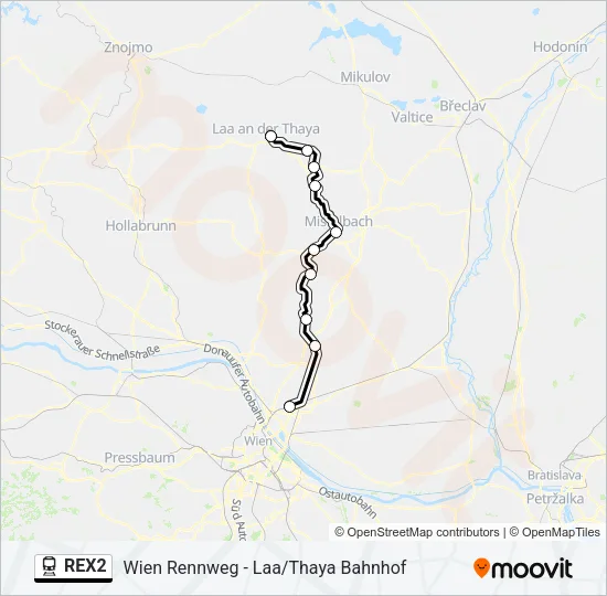 REX2 Train Line Map