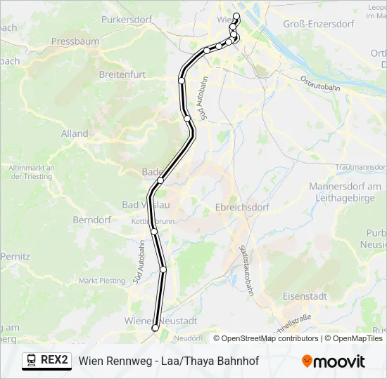 REX2 Train Line Map