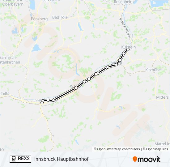 REX2 train Line Map