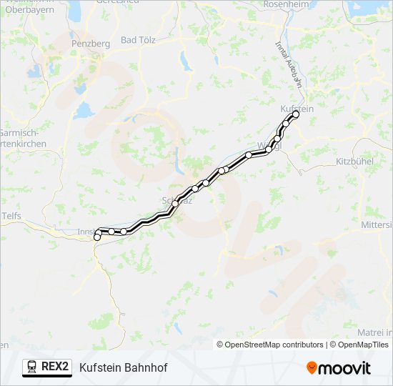 REX2 train Line Map