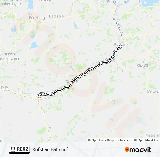 REX2 Train Line Map