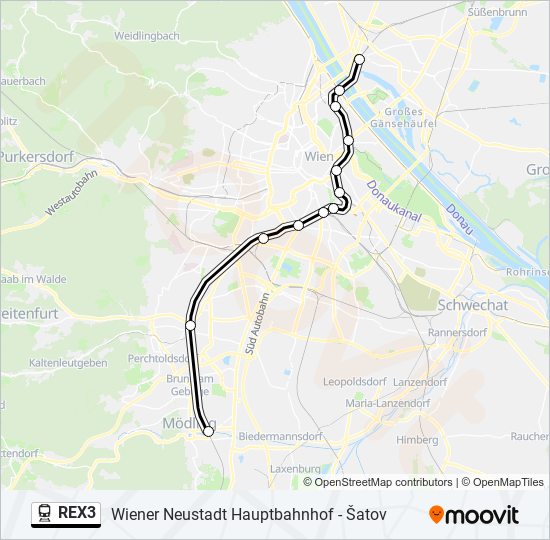 REX3 train Line Map