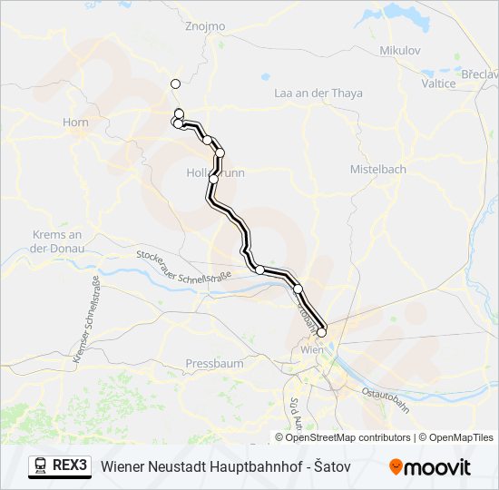 REX3 train Line Map