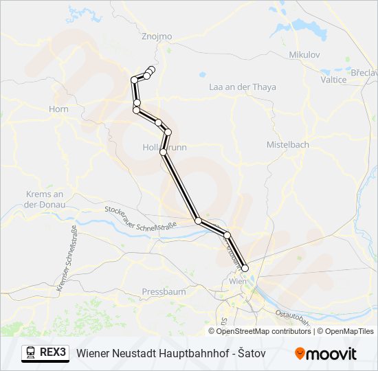 REX3 train Line Map