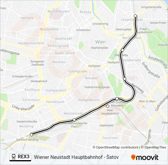 REX3 Train Line Map