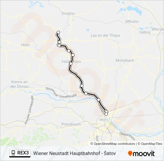 REX3 Train Line Map