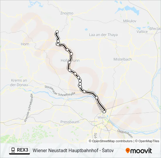 REX3 Train Line Map