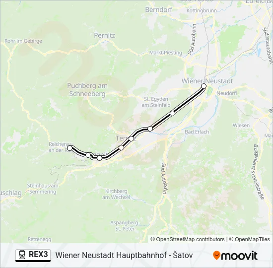 REX3 Train Line Map