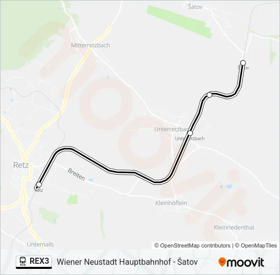 REX3 Train Line Map