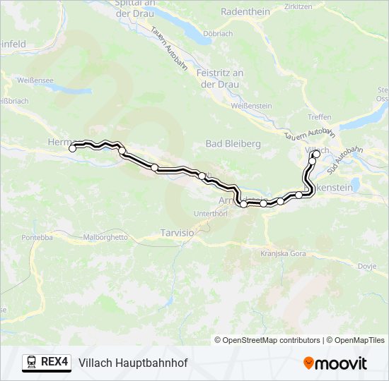 REX4 train Line Map