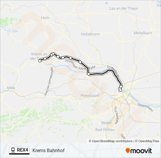 REX4 train Line Map