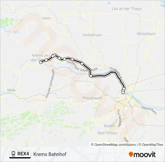 REX4 Train Line Map