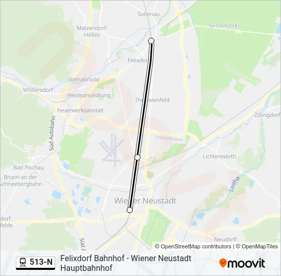 513-N Train Line Map
