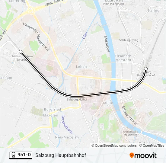 951-D Train Line Map