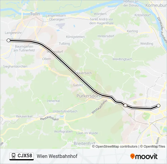 CJX58 Train Line Map
