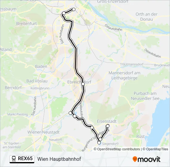 REX65 Train Line Map