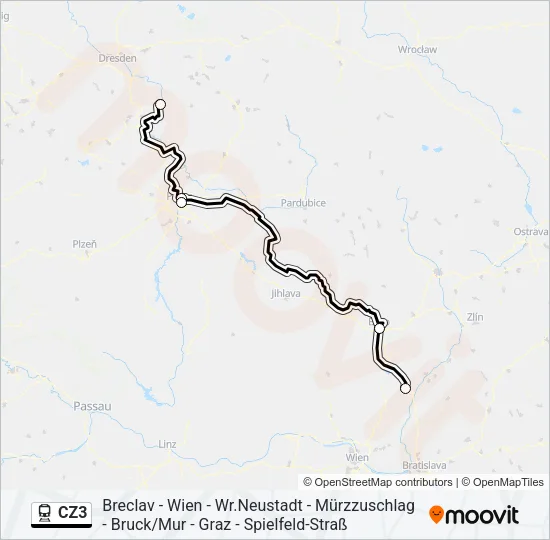 CZ3 Train Line Map