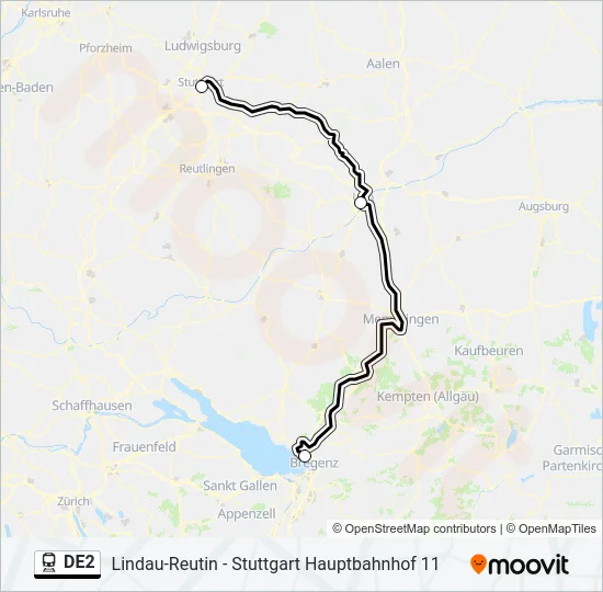 DE2 Train Line Map