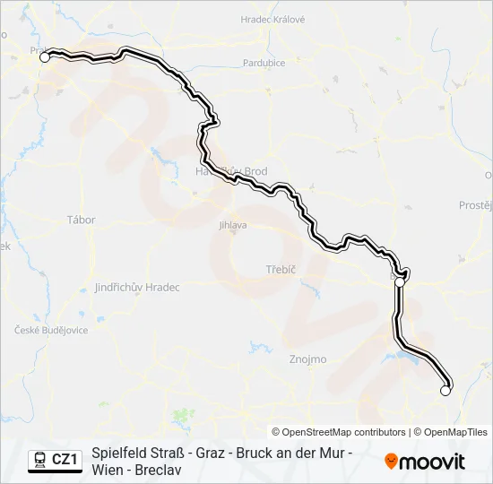 CZ1 Train Line Map